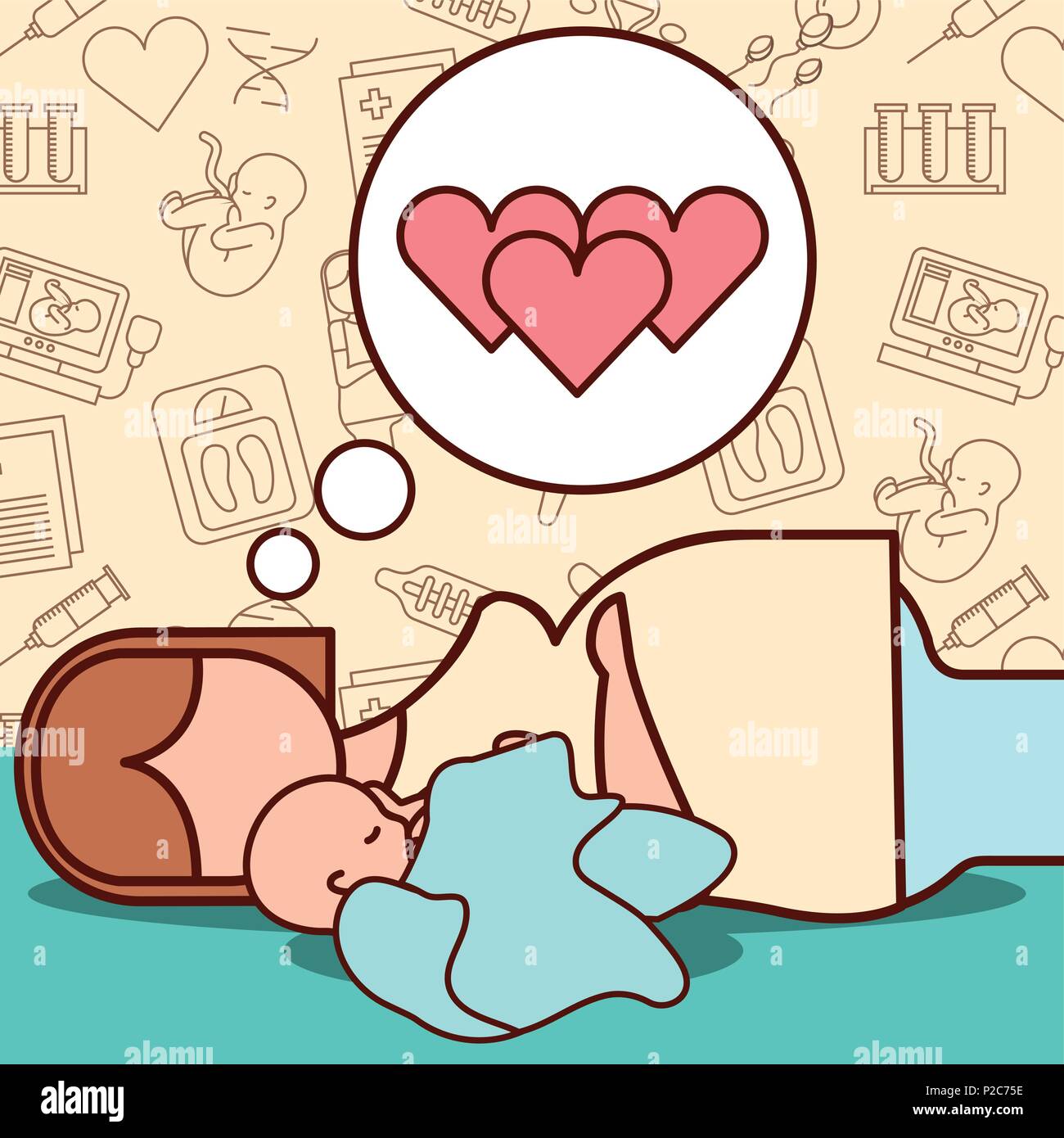 pregnancy fertilization related Stock Vector