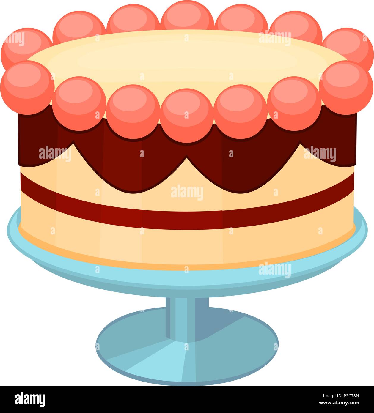 Colorful cartoon birthday cake on stand Stock Vector Image & Art Alamy