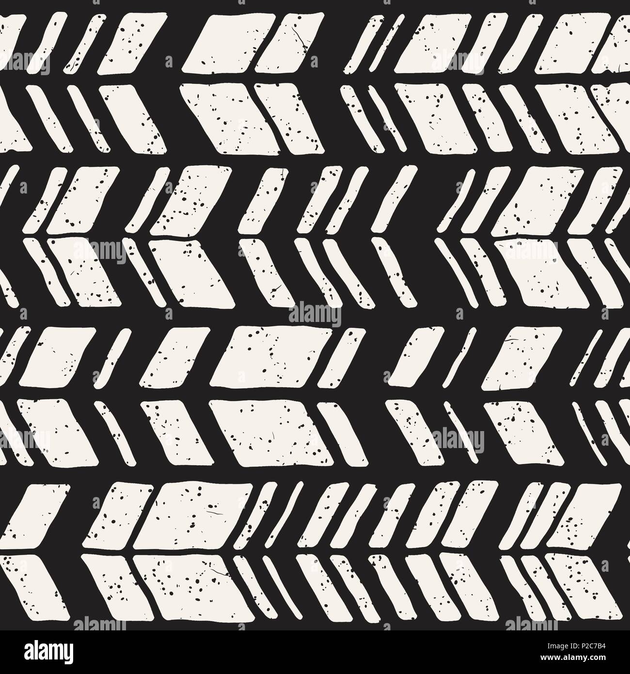 Seamless hand drawn style chevron pattern in black and white. Abstract ...