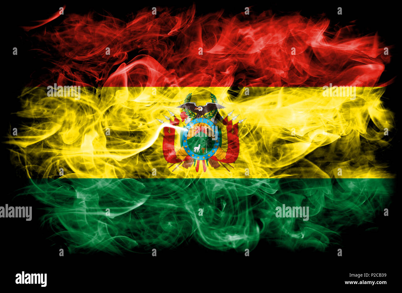 Bolivia Smoke Flag Stock Photo Alamy