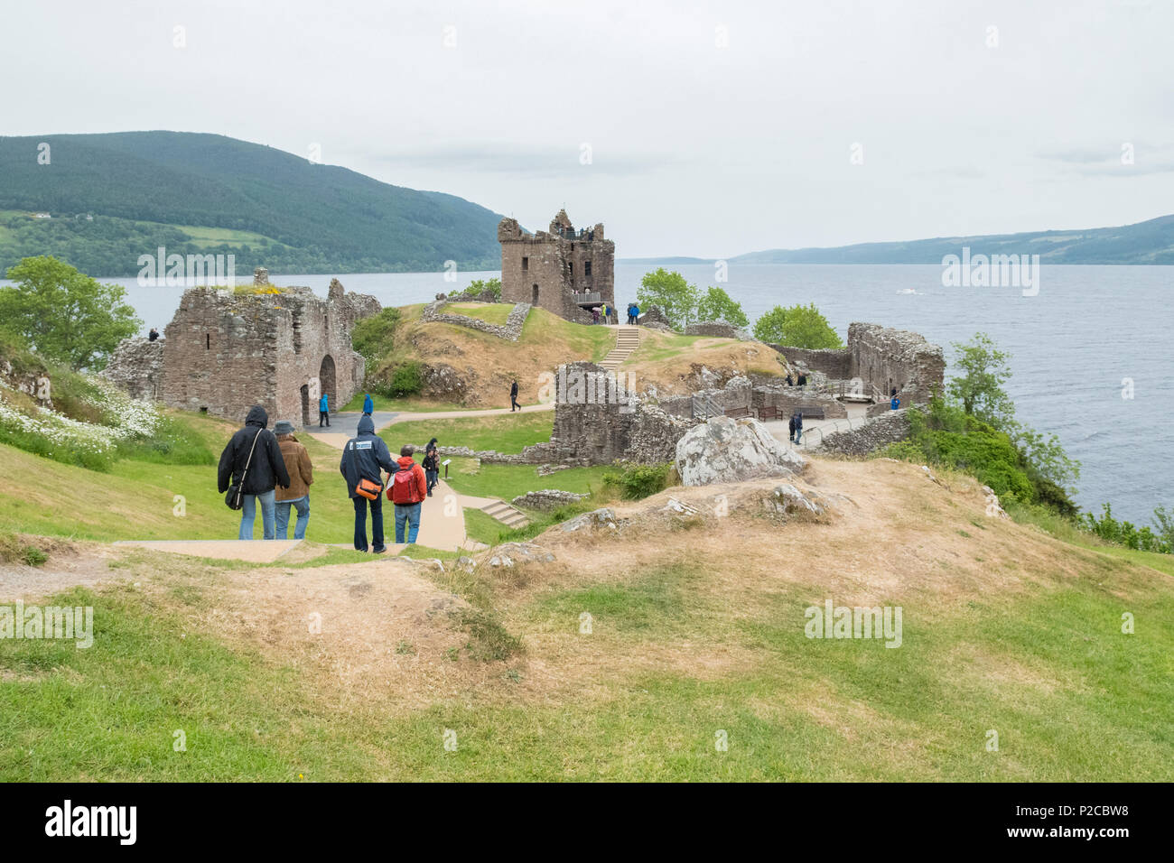 Urquhart Castle and Loch Ness, Drumnadrochit, Inverness, Scotland, UK Stock Photo