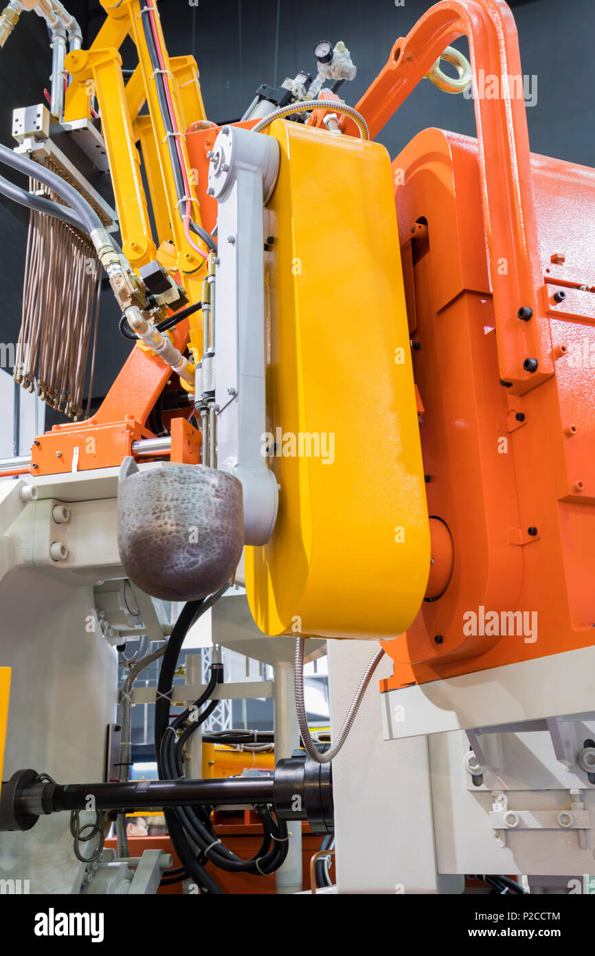 Detail of aluminum high pressure die casting machine Stock Photo