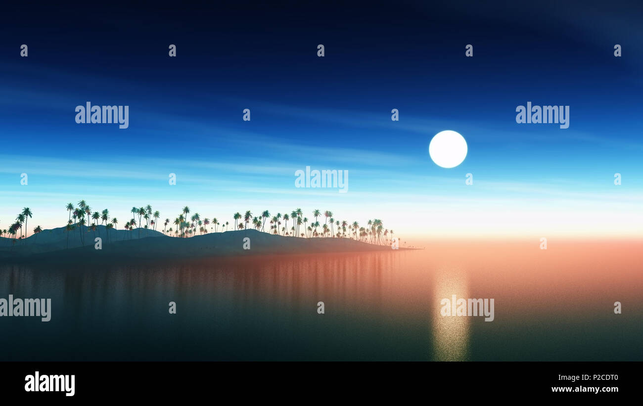 3d island palm trees hi-res stock photography and images - Alamy