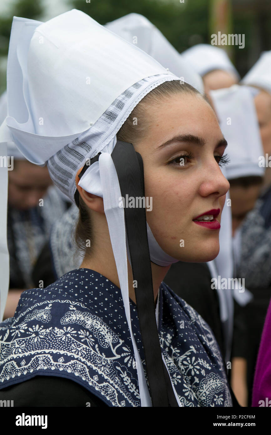 dancers from Plougastel-Daoulas wearing the traditional costume ...