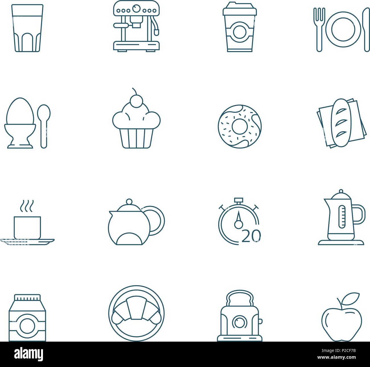 Breakfast Icon Line Set Stock Vector Image & Art - Alamy