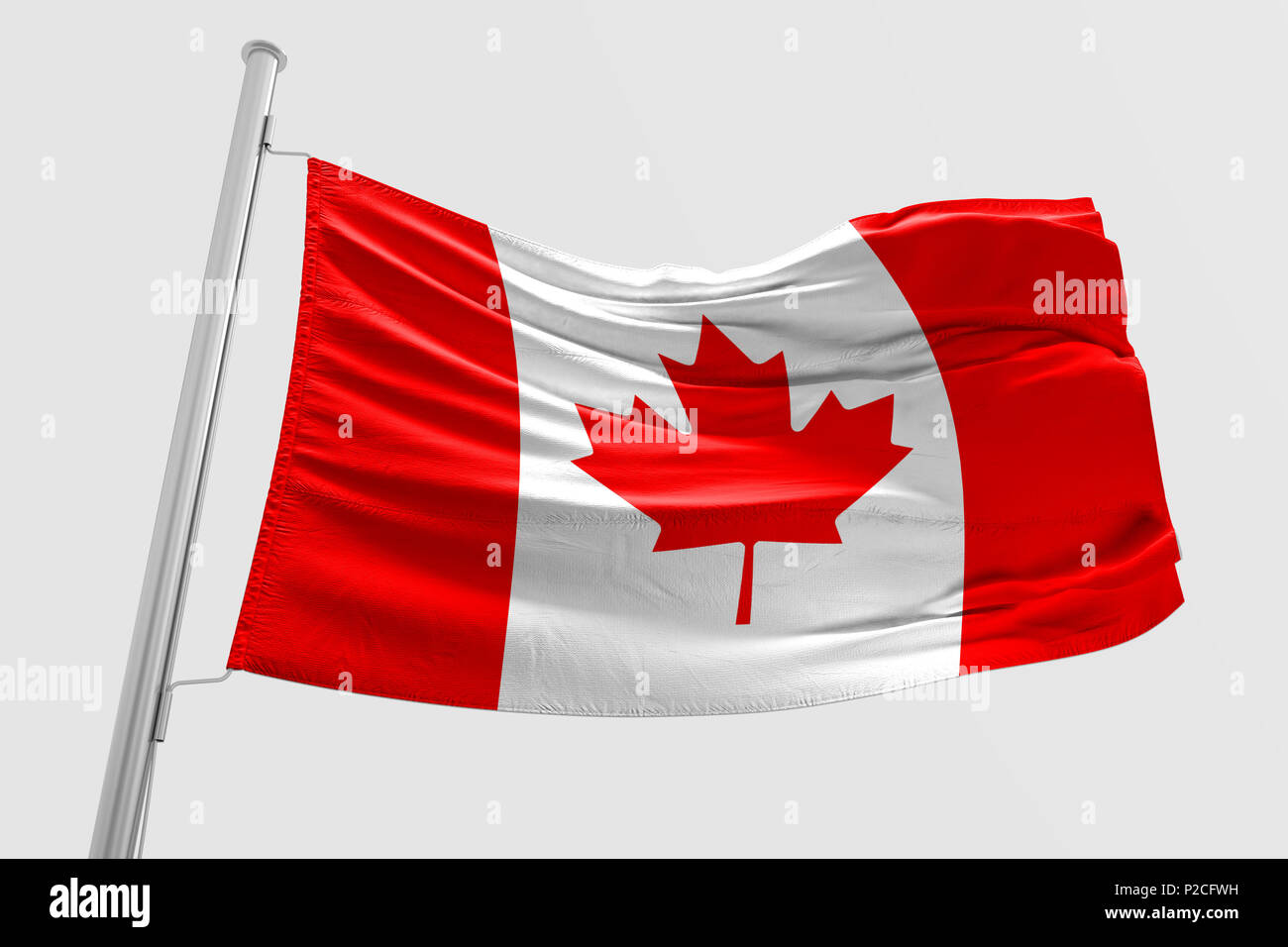 Isolated Canada Flag waving 3d Realistic fabric Stock Photo - Alamy