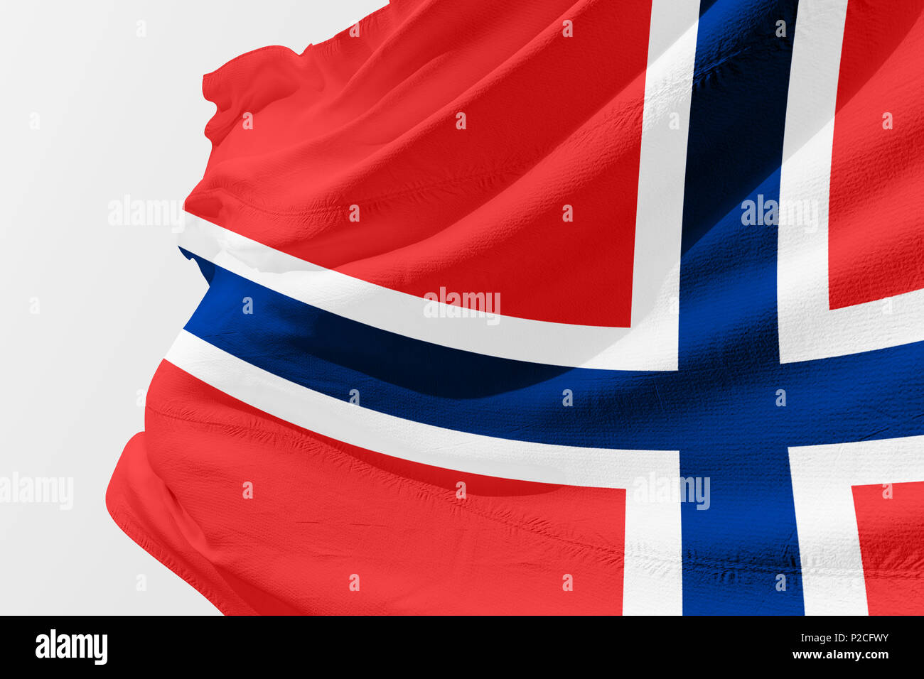 Isolated Norway Flag waving 3d Realistic fabric Stock Photo - Alamy
