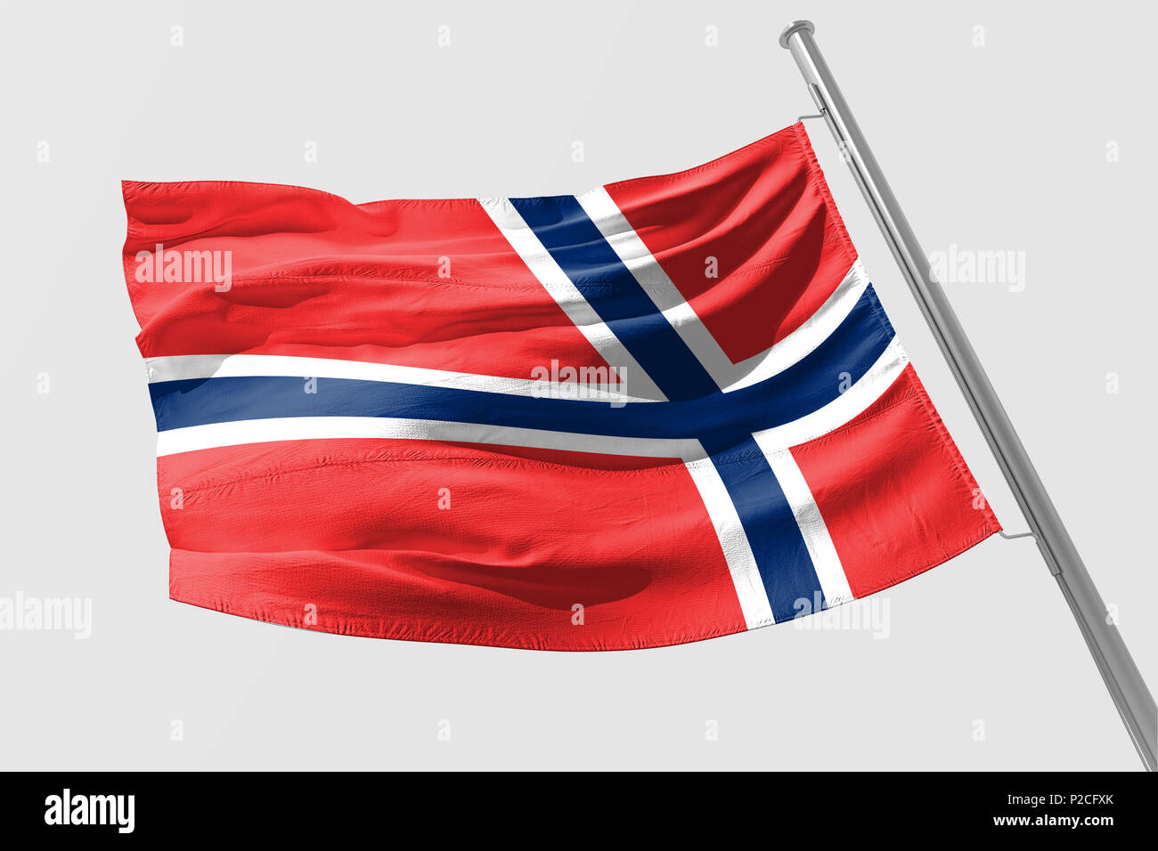 Isolated Norway Flag waving 3d Realistic fabric Stock Photo - Alamy