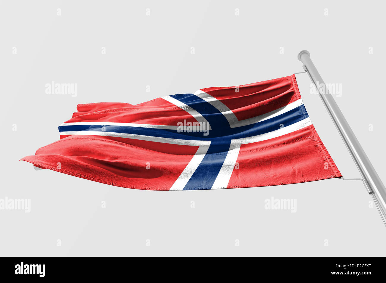 Isolated Norway Flag waving 3d Realistic fabric Stock Photo - Alamy