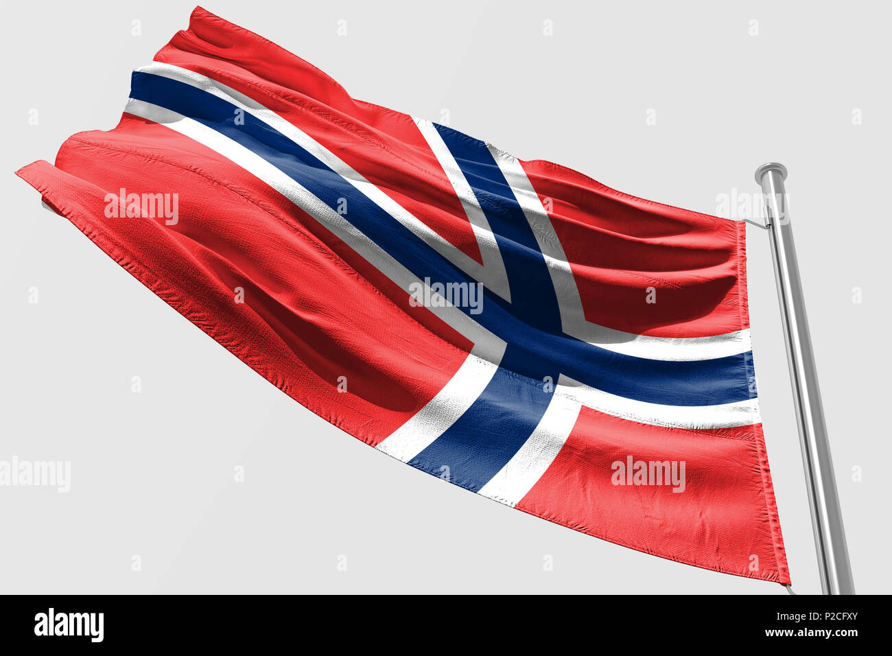 Isolated Norway Flag waving 3d Realistic fabric Stock Photo - Alamy