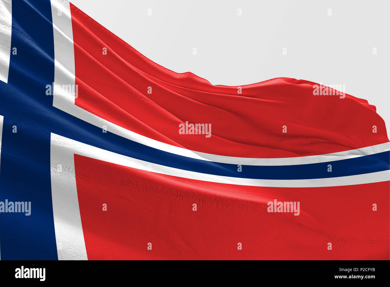 Isolated Norway Flag waving 3d Realistic fabric Stock Photo - Alamy