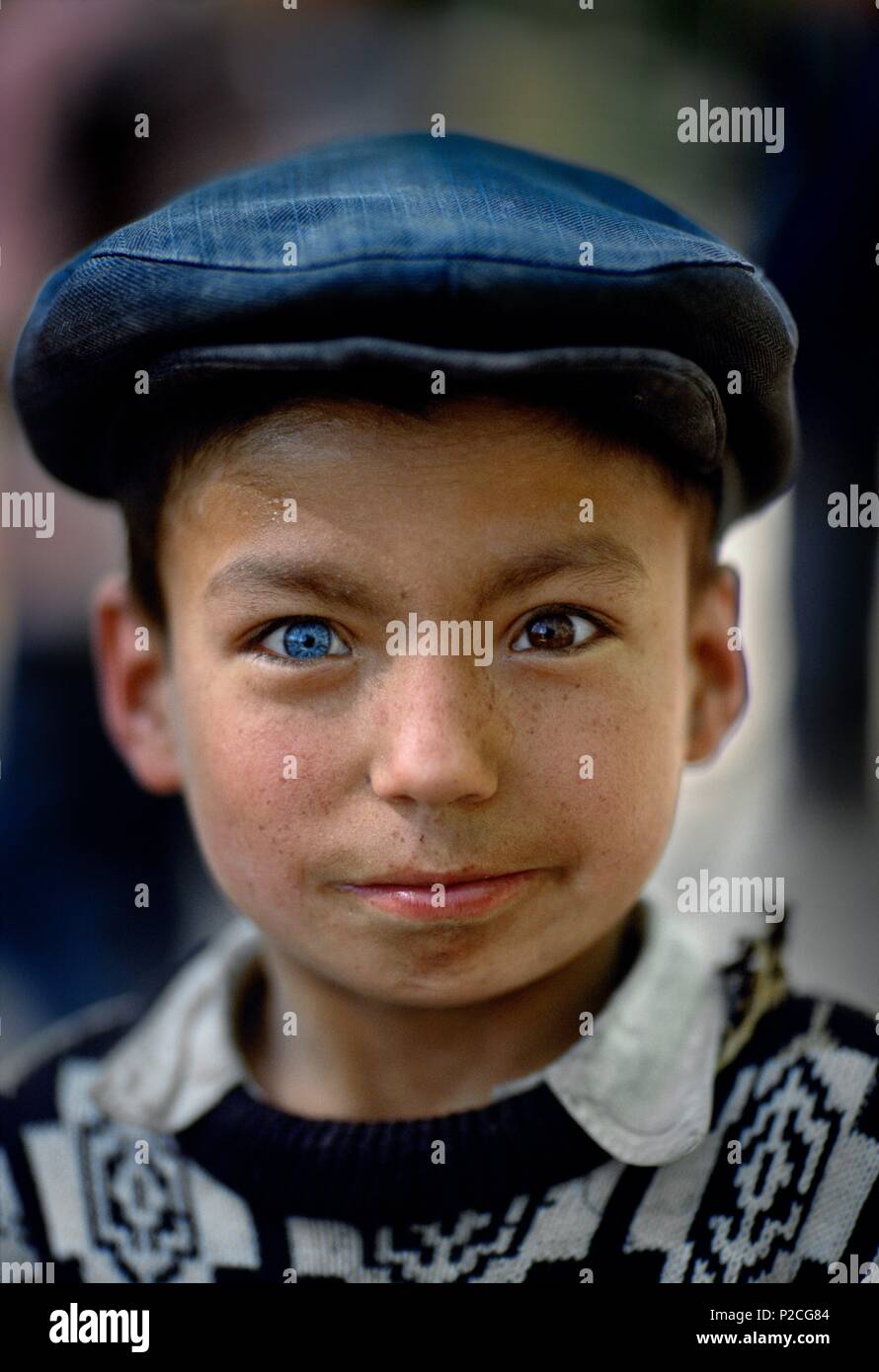 China Xinjiang Portrait Of An Uyghur Schoolboy With Different
