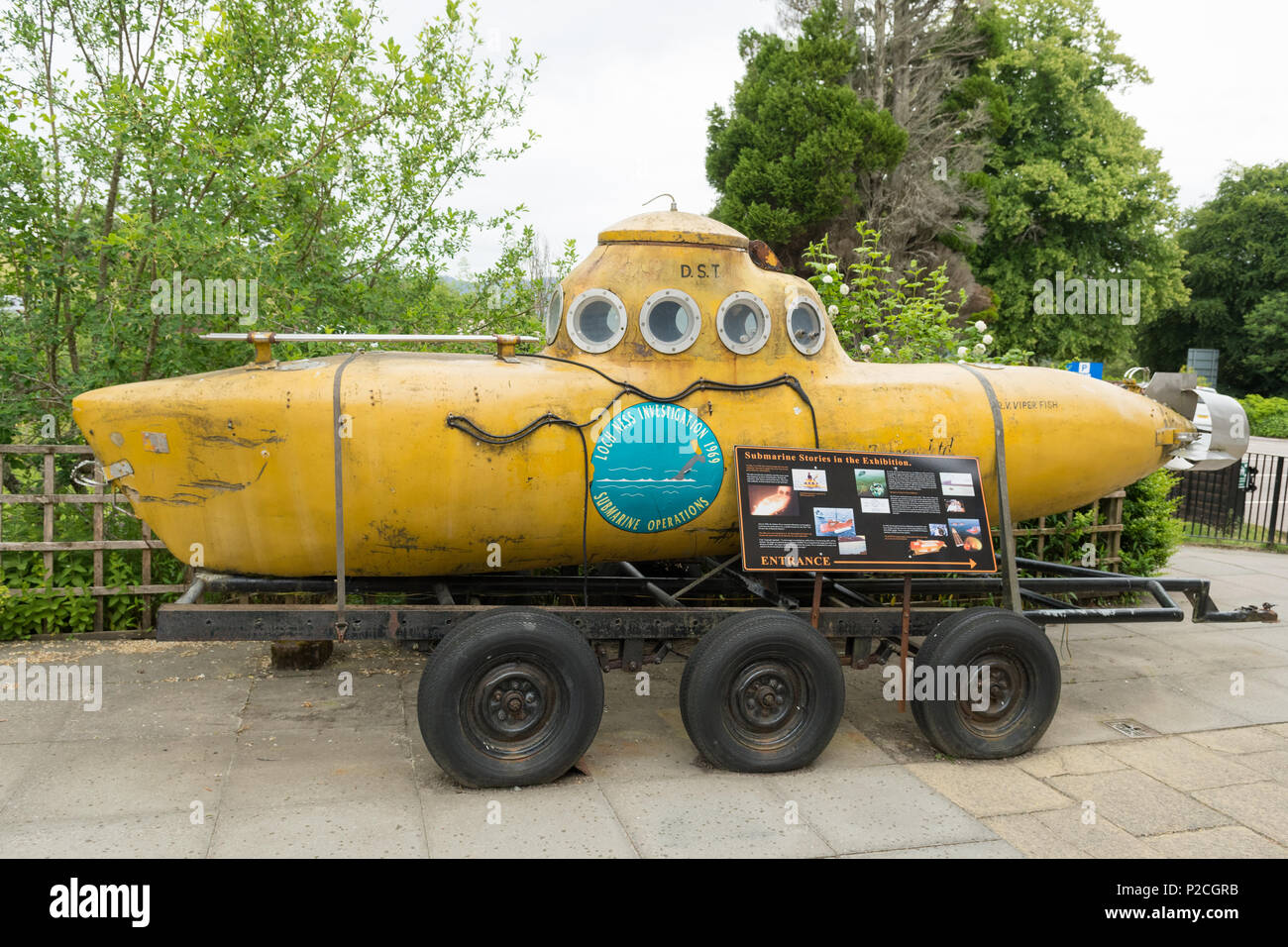 Loch Ness submarine - RV Viperfish - Loch Ness Centre and Exhibition, Drumnadrochit, Scotland, UK Stock Photo