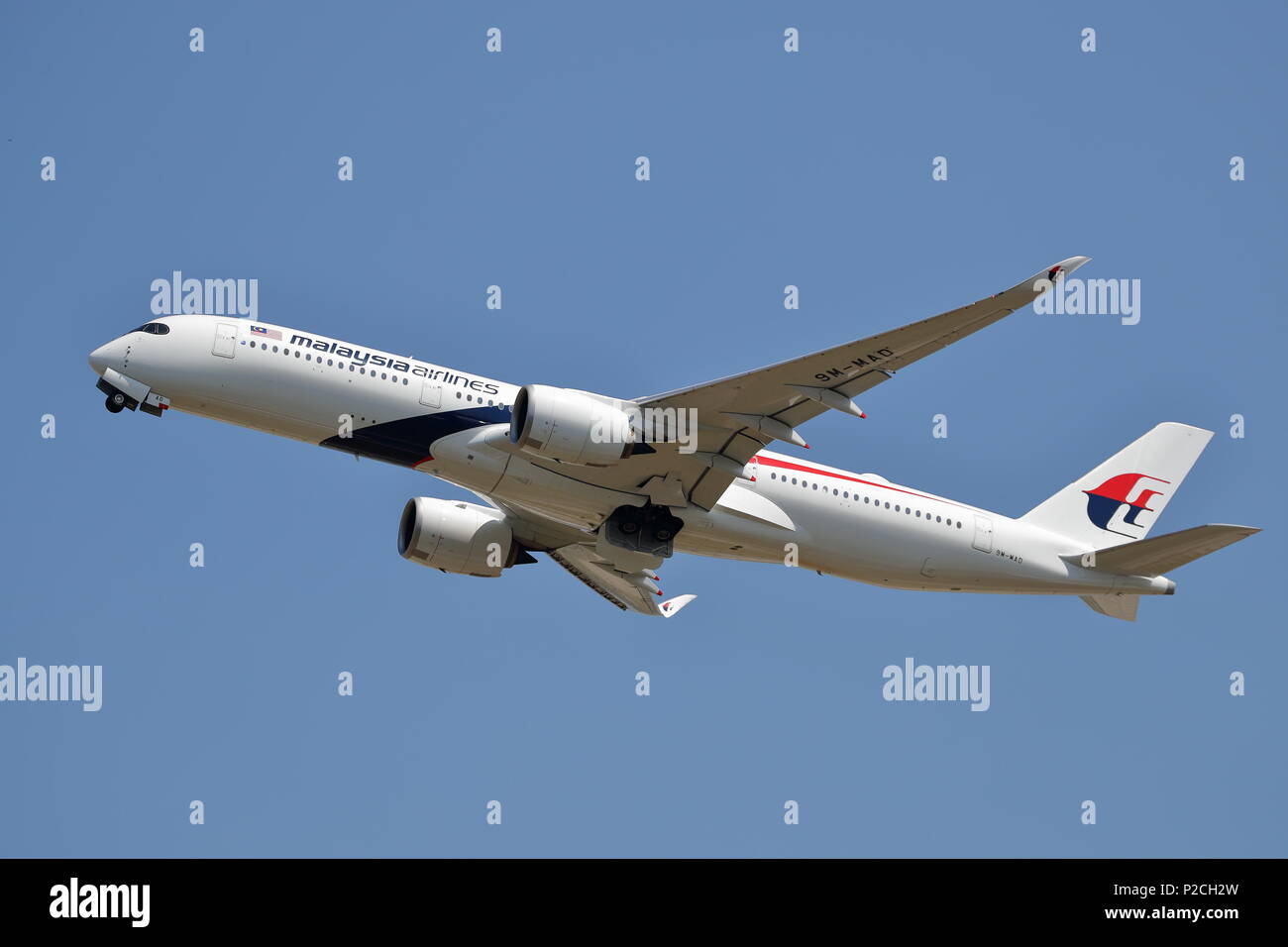 Malaysia Airlines Airbus A350-900 9M-MAD taking off from London