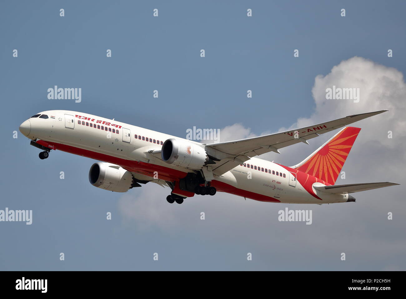 Air India Boeing 787-8 Dreamliner VT-ANH taking off from London Heathrow Airport, UK Stock Photo