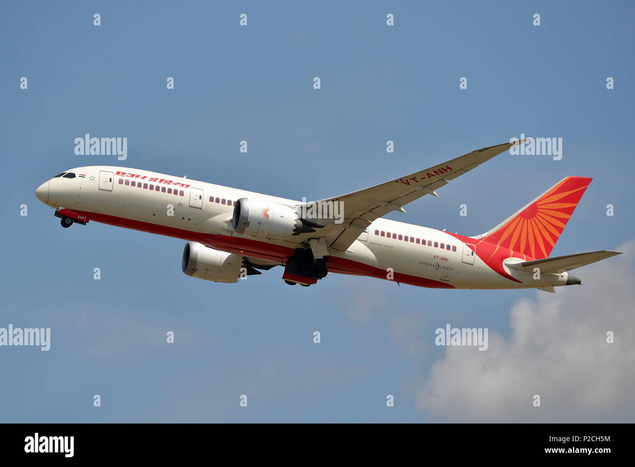 Air India Boeing 787-8 Dreamliner VT-ANH taking off from London Heathrow Airport, UK Stock Photo