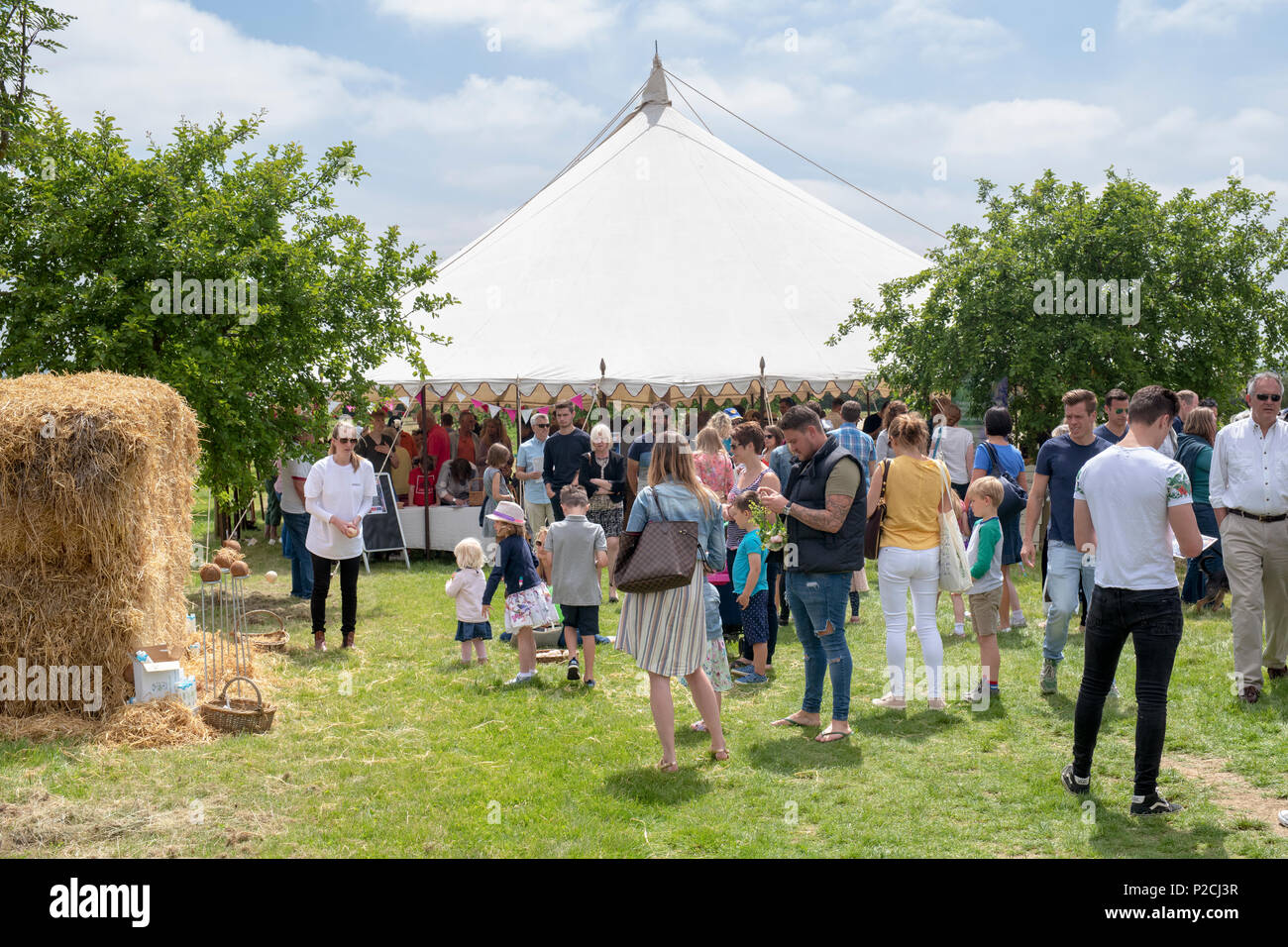 Daylesford Organic farm summer festival. Daylesford, Cotswolds, Gloucestershire, England. Stock Photo