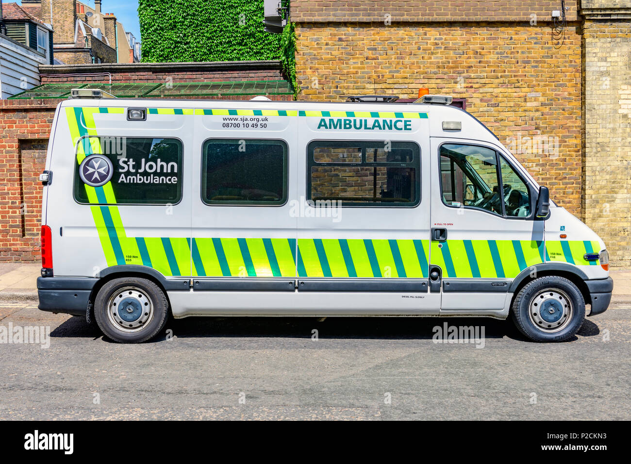 parked St Johns ambulance Stock Photo