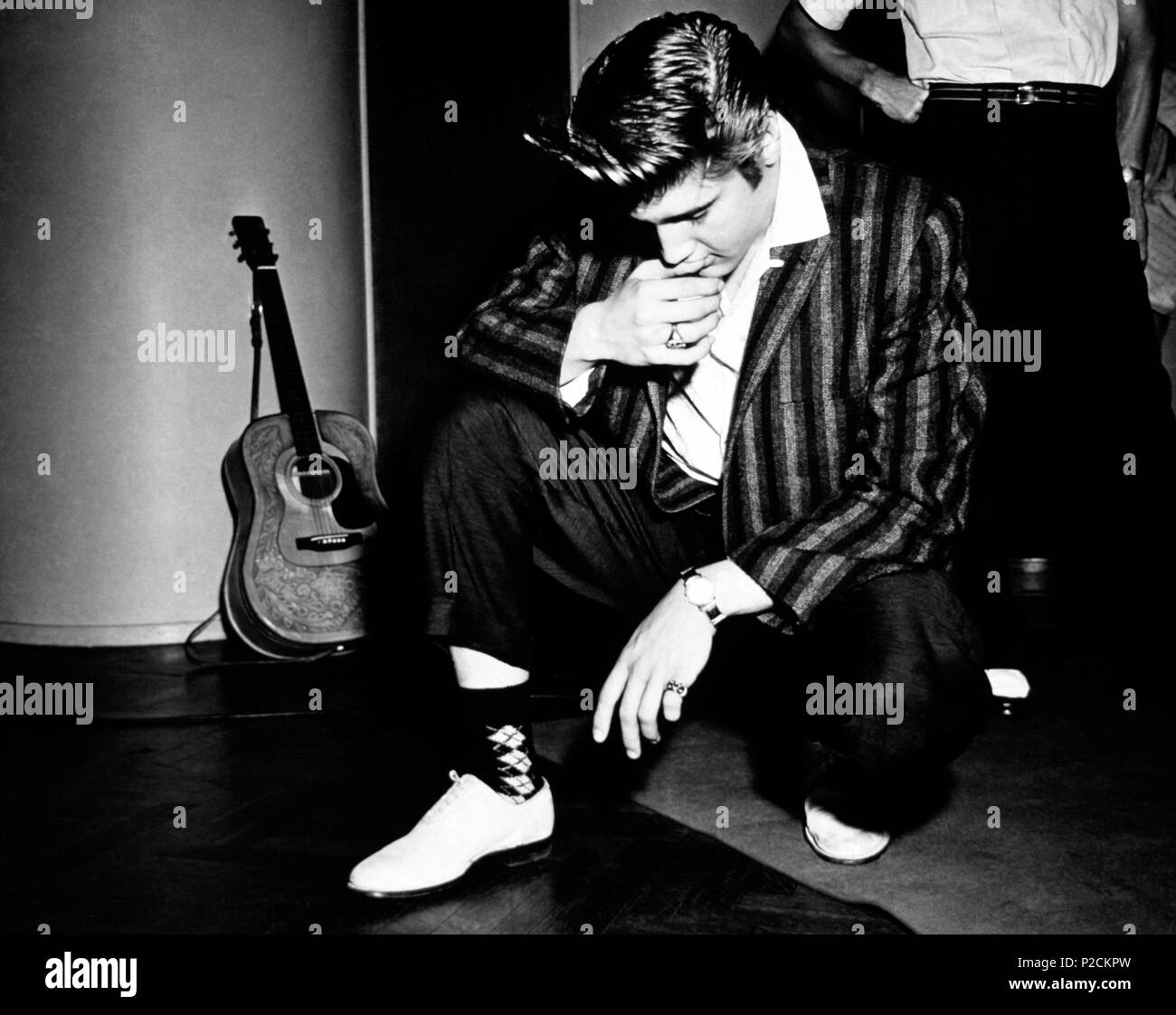 The American singer Elvis Presley at the New York RCA Victor Studio in July 2, 1956. Stock Photo