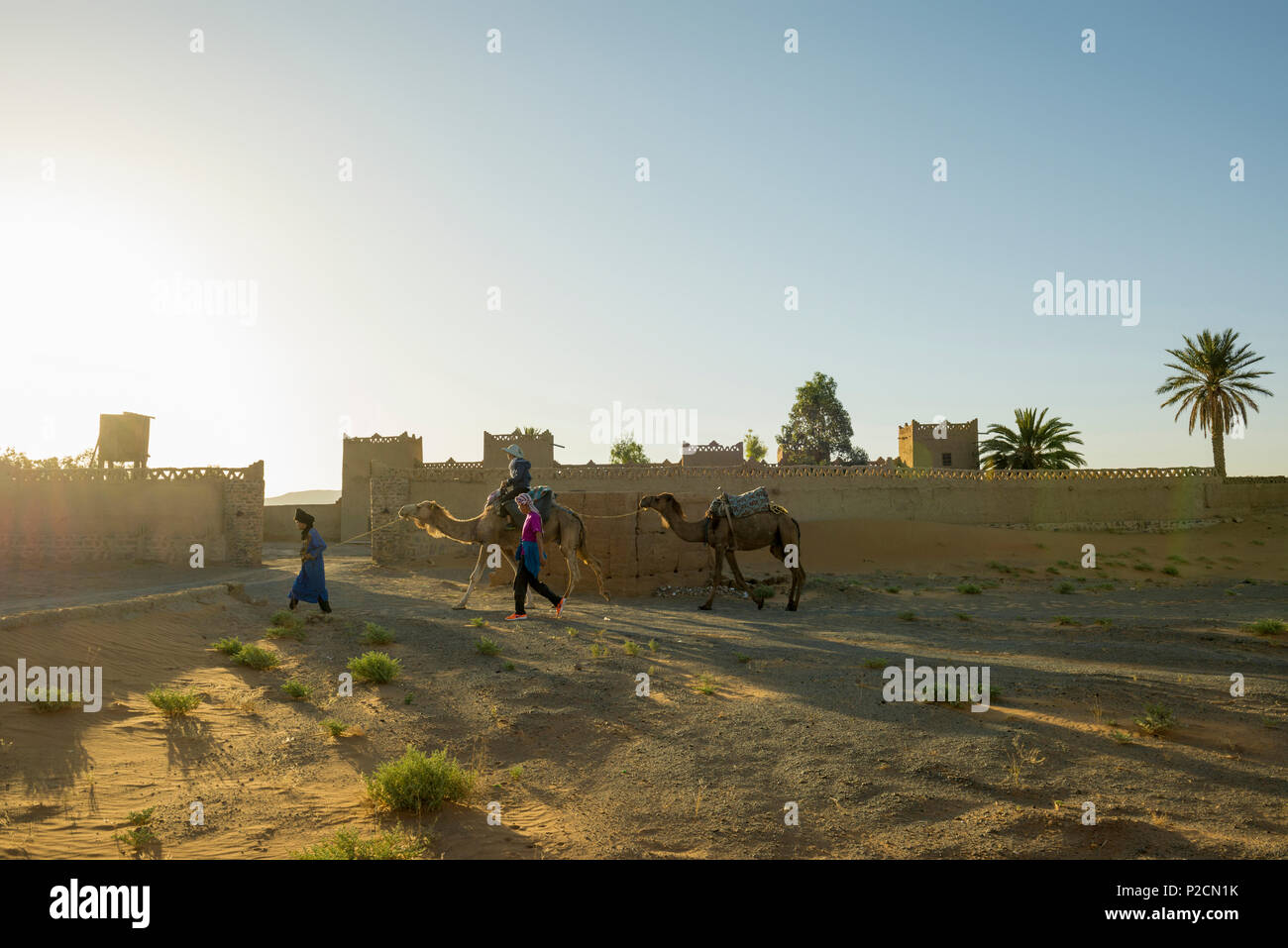 near Merzouga, Erg Chebbi, Sahara Desert, Morocco, Africa Stock Photo