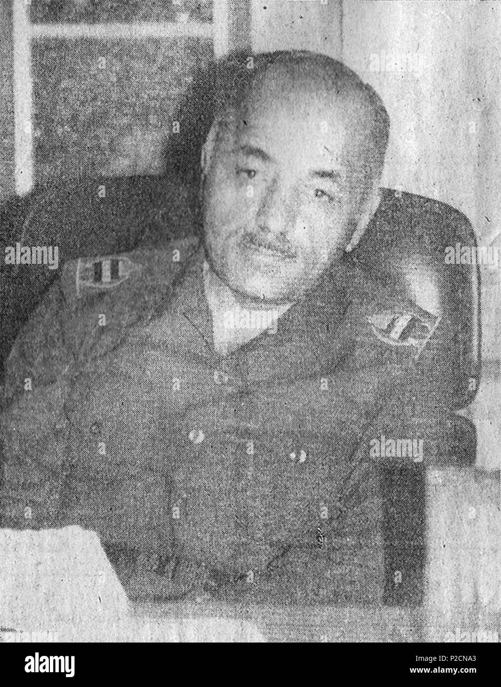 . Taha Yassin Ramadhan with the baathist uniform rank insignia as deputy Prime Minister . 14 November 1988. Iraqi News Agency (INA) 61 Taha Yassin Ramadhan 1988 Stock Photo