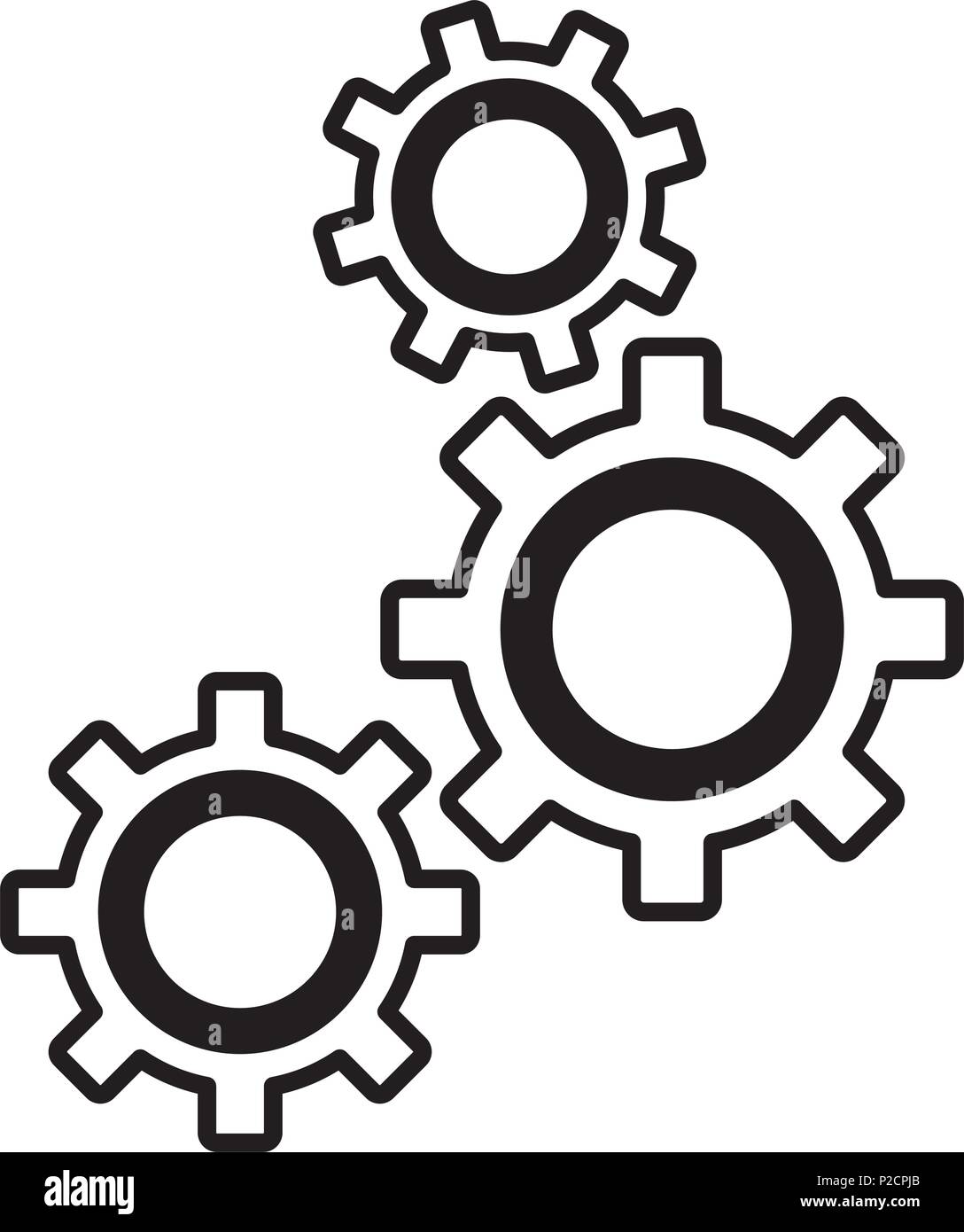 line industry gears engineering factory process Stock Vector Image ...