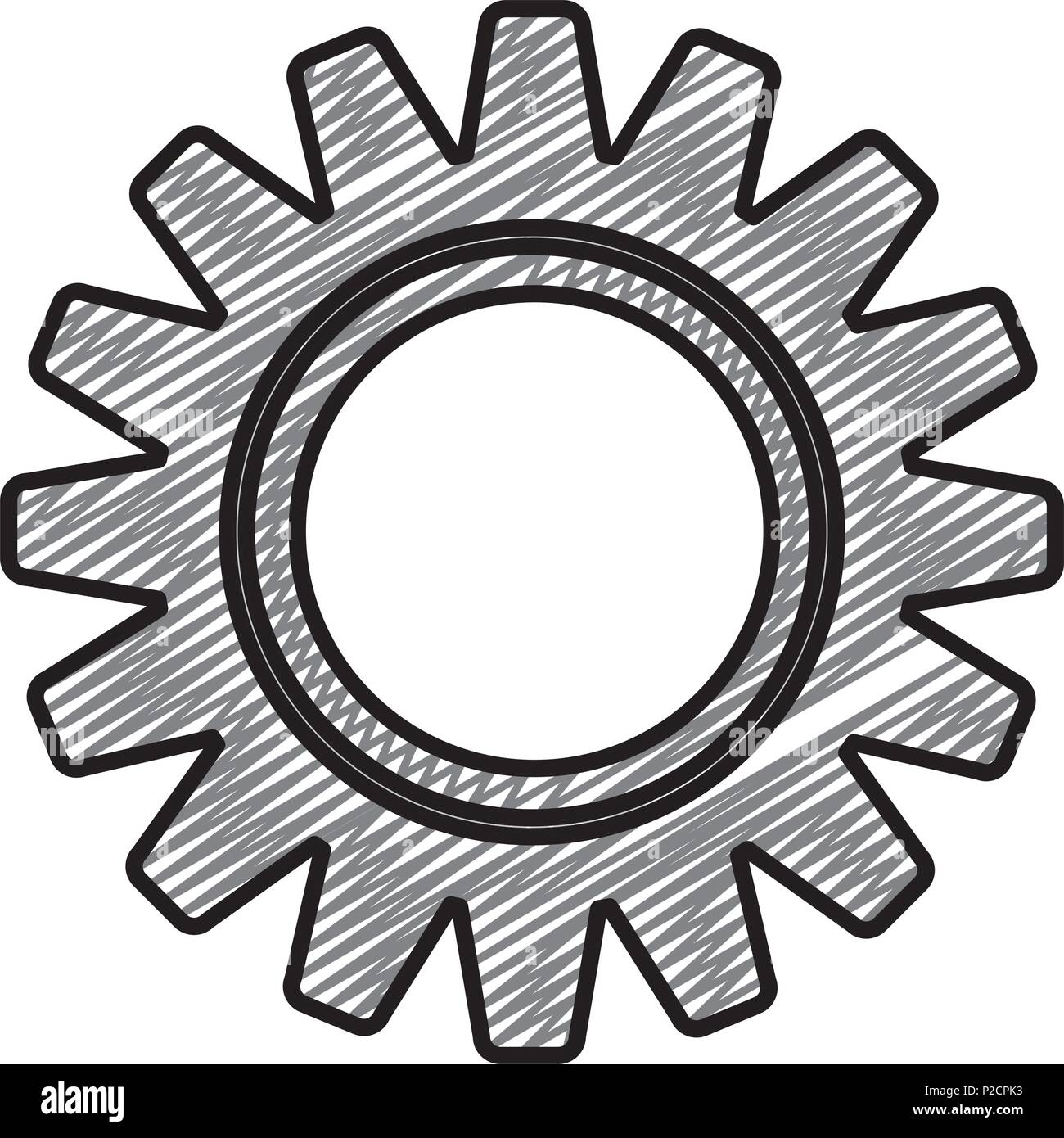 doodle industry gear engineering machinery process Stock Vector Image