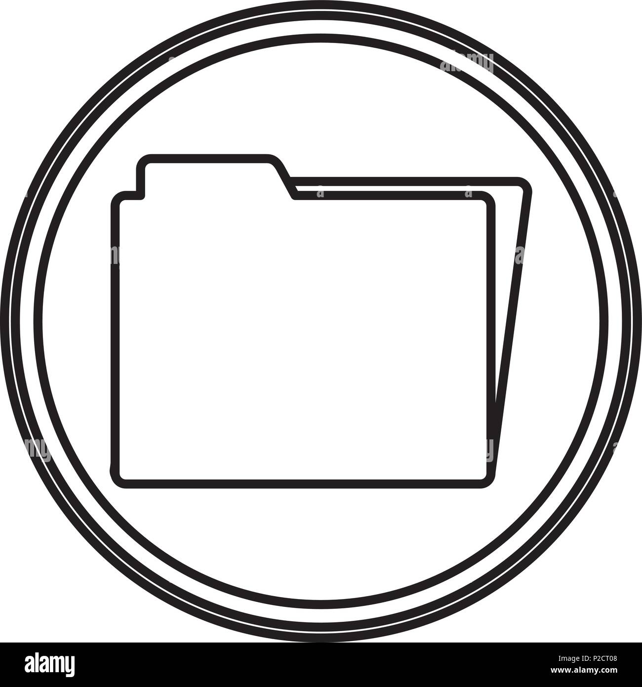 line folder file data documents emblem Stock Vector