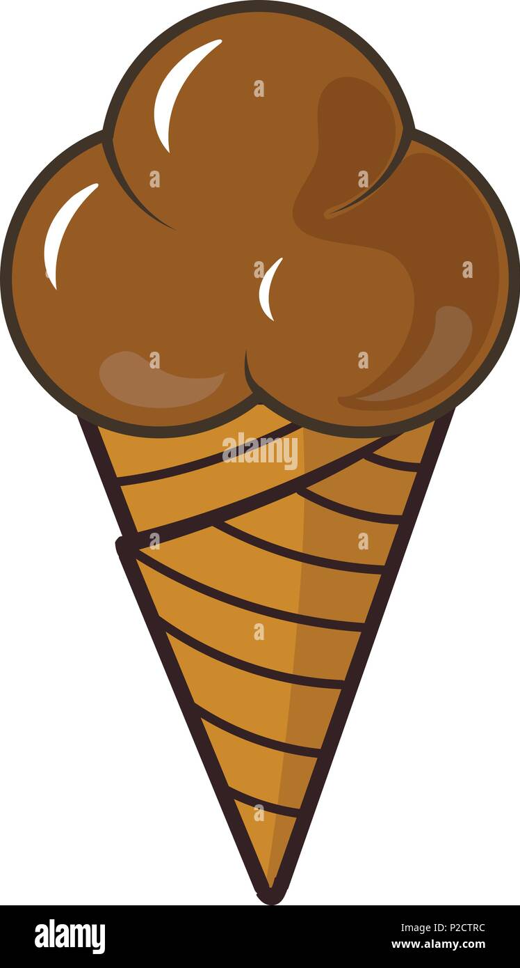 chocolate ice cream in a cone isolated Stock Vector Image & Art - Alamy