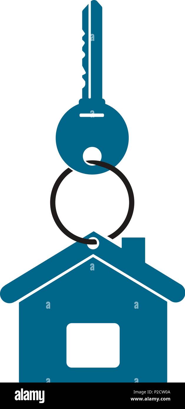 keys from the apartment with a keychain in the form of a house isolated ...