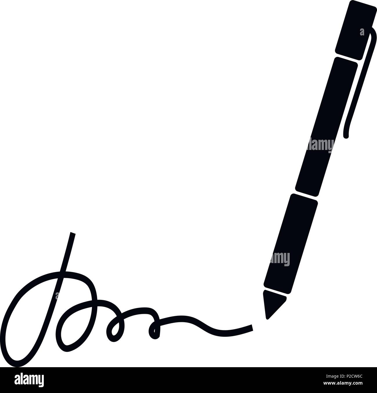 large black pen and inscription signature isolated Stock Vector Image