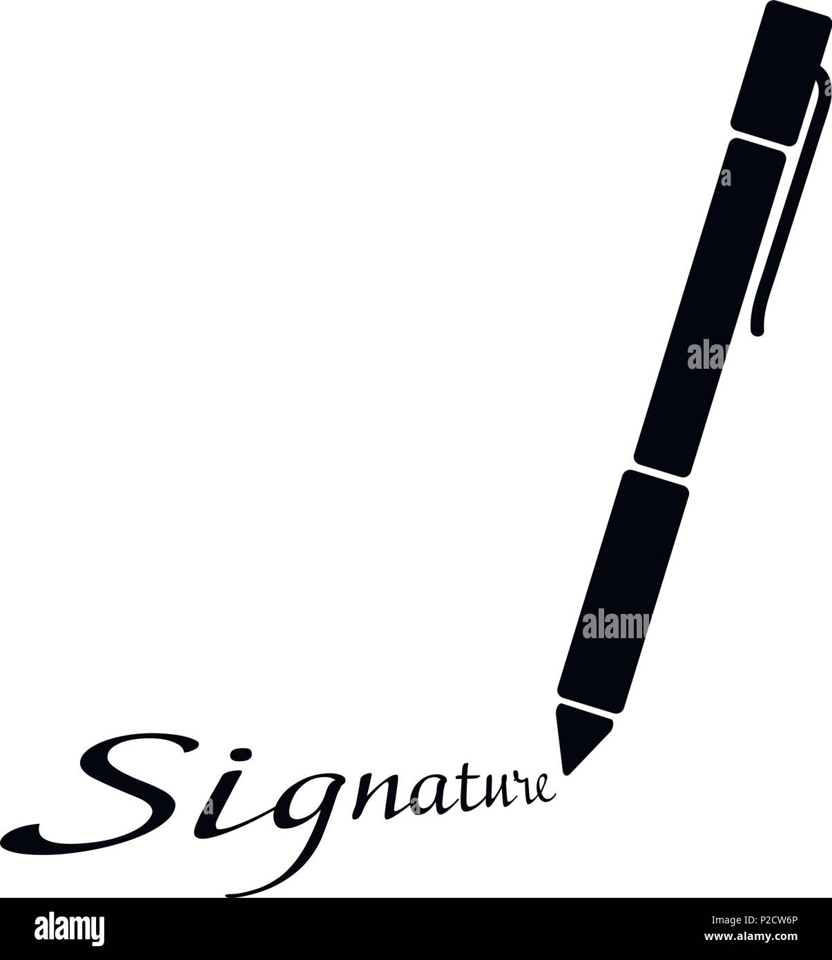 large black pen and inscription signature isolated Stock Vector Image