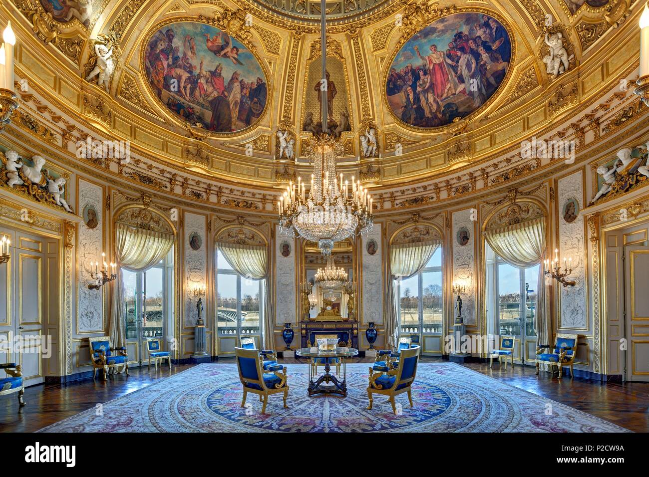 France, Paris, hôtel de Salm; palace of the Legion of honor, the Rotunda room Stock Photo