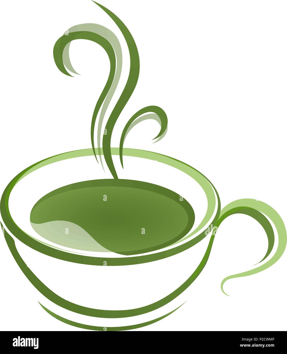 Tea cup icon green grad on a white background Stock Vector Image & Art ...
