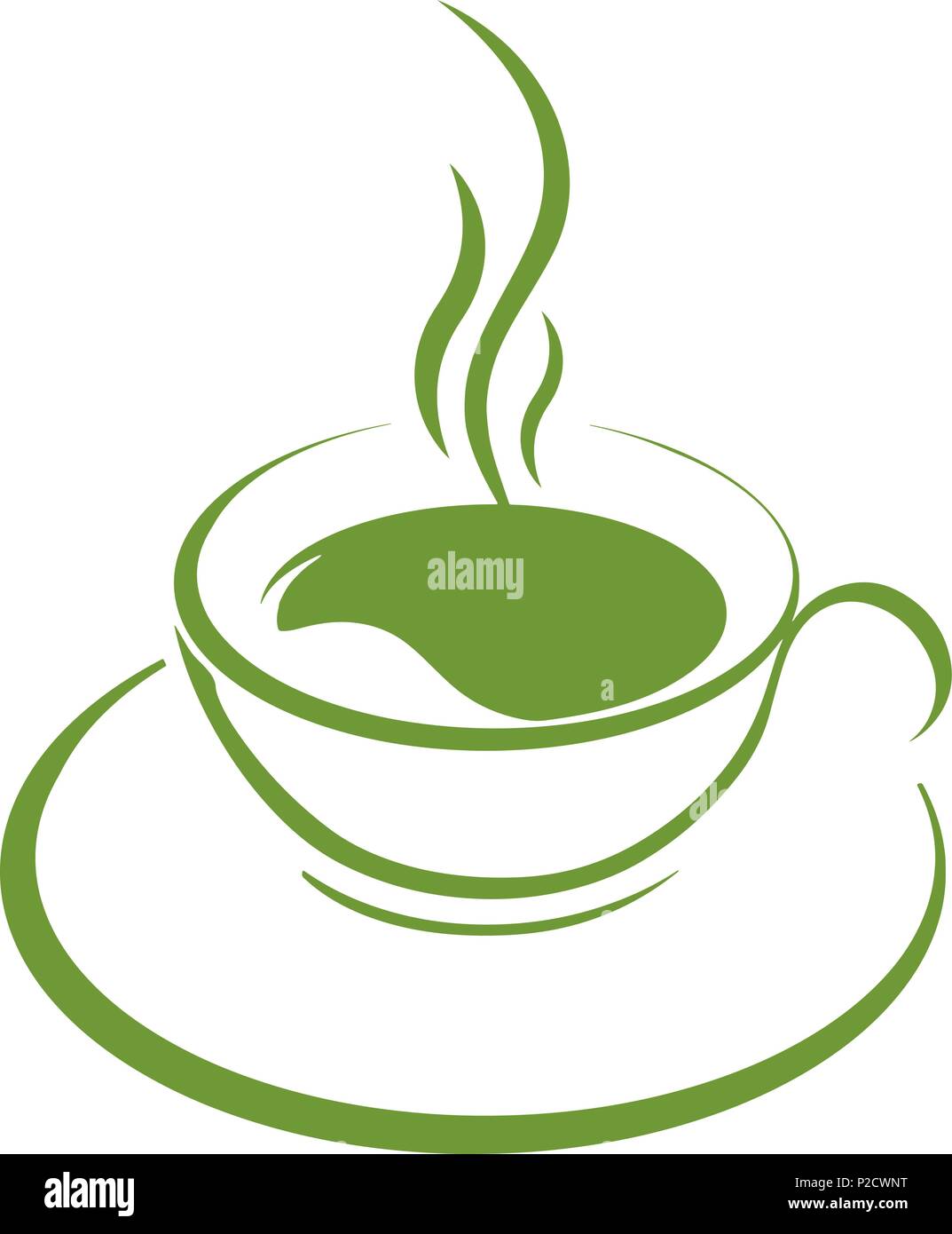 Tea cup icon green on a white background Stock Vector Image & Art - Alamy