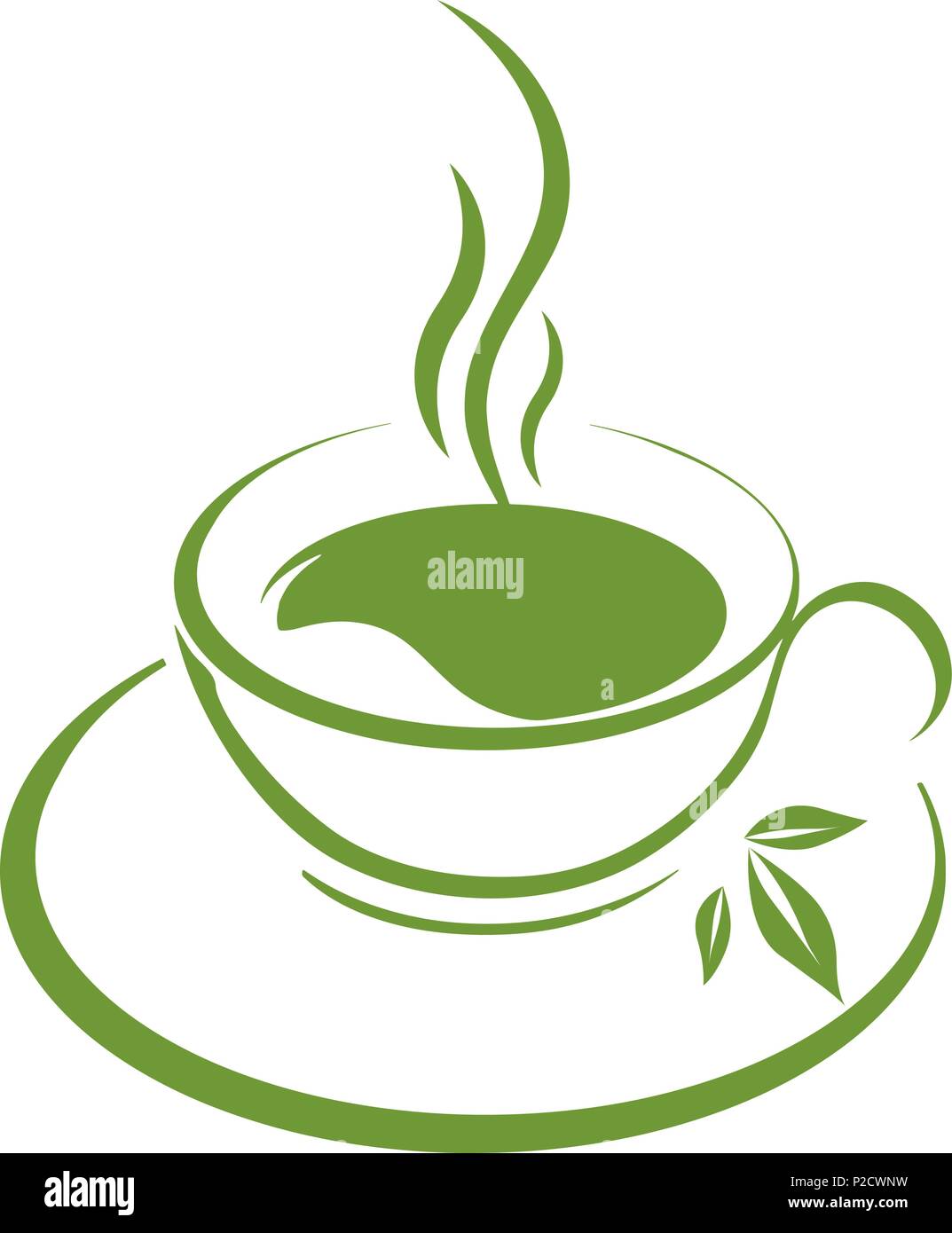 Tea cup icon green on a white background Stock Vector Image & Art - Alamy