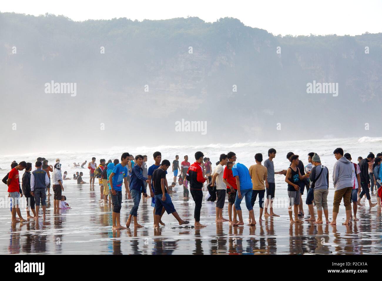 Indonesia, Java, Central Java, Yogyakarta, atmosphere on Parangtritis beach Stock Photo