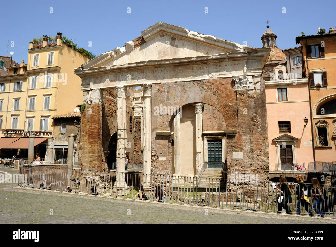 Italy, Rome, Jewish Ghetto, Portico d'Ottavia, Porticus Octaviae Stock Photo