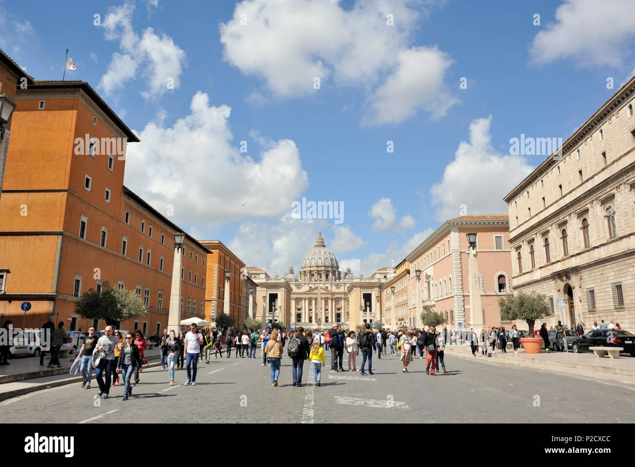 italy, rome, via della conciliazione, on the left palazzo dei penitenzieri, on the right palazzo torlonia and palazzo dei convertendi, st peter's Stock Photo