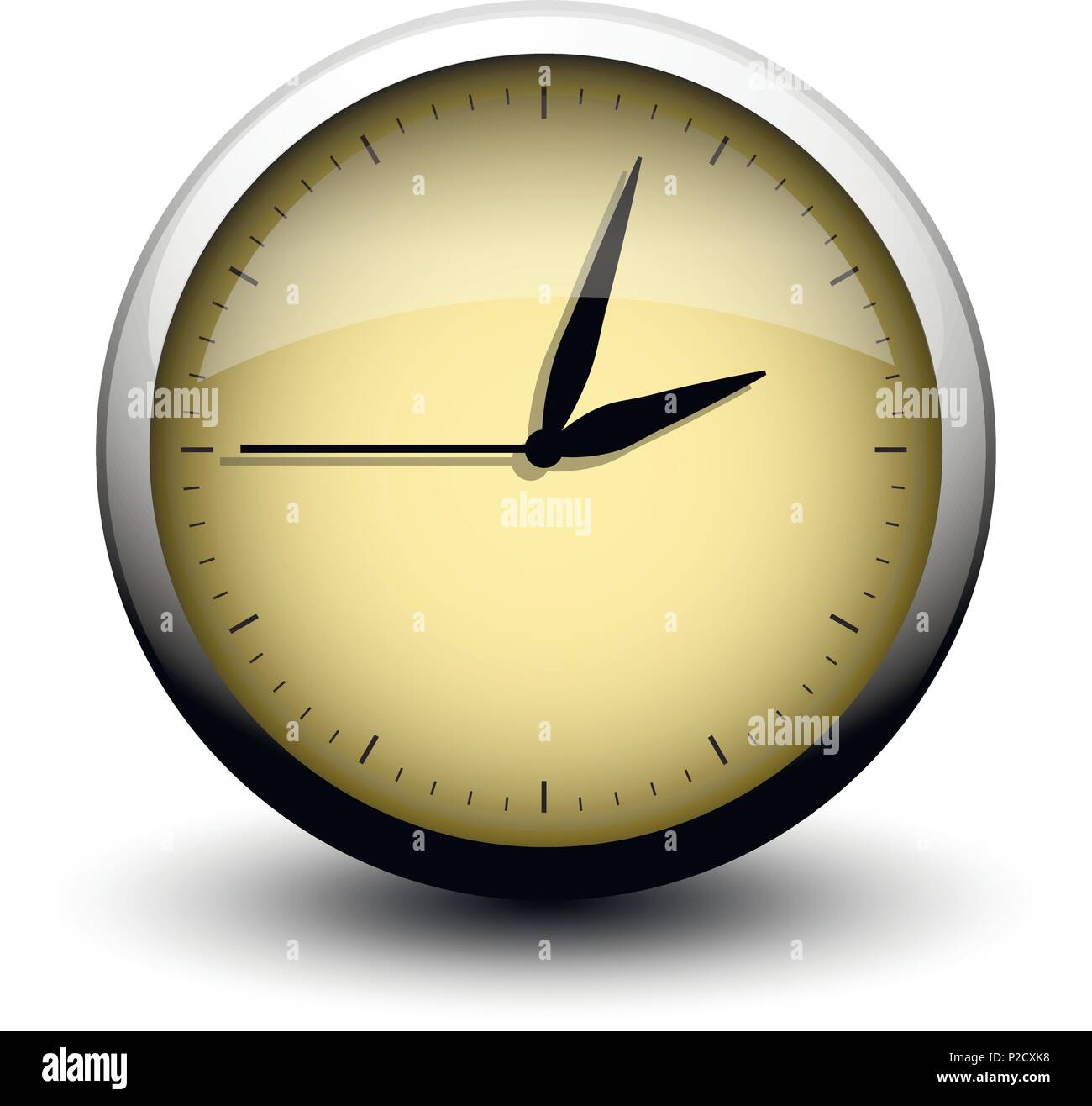 large clock icon on button on white background Stock Vector Image & Art ...