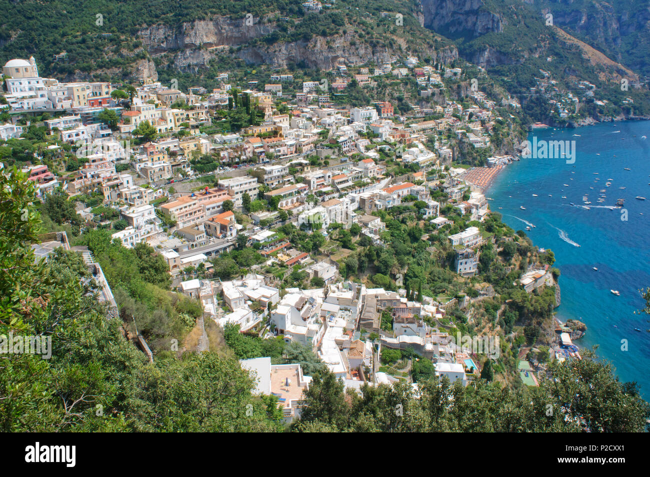 View of the Positano coast - Italy Stock Photo