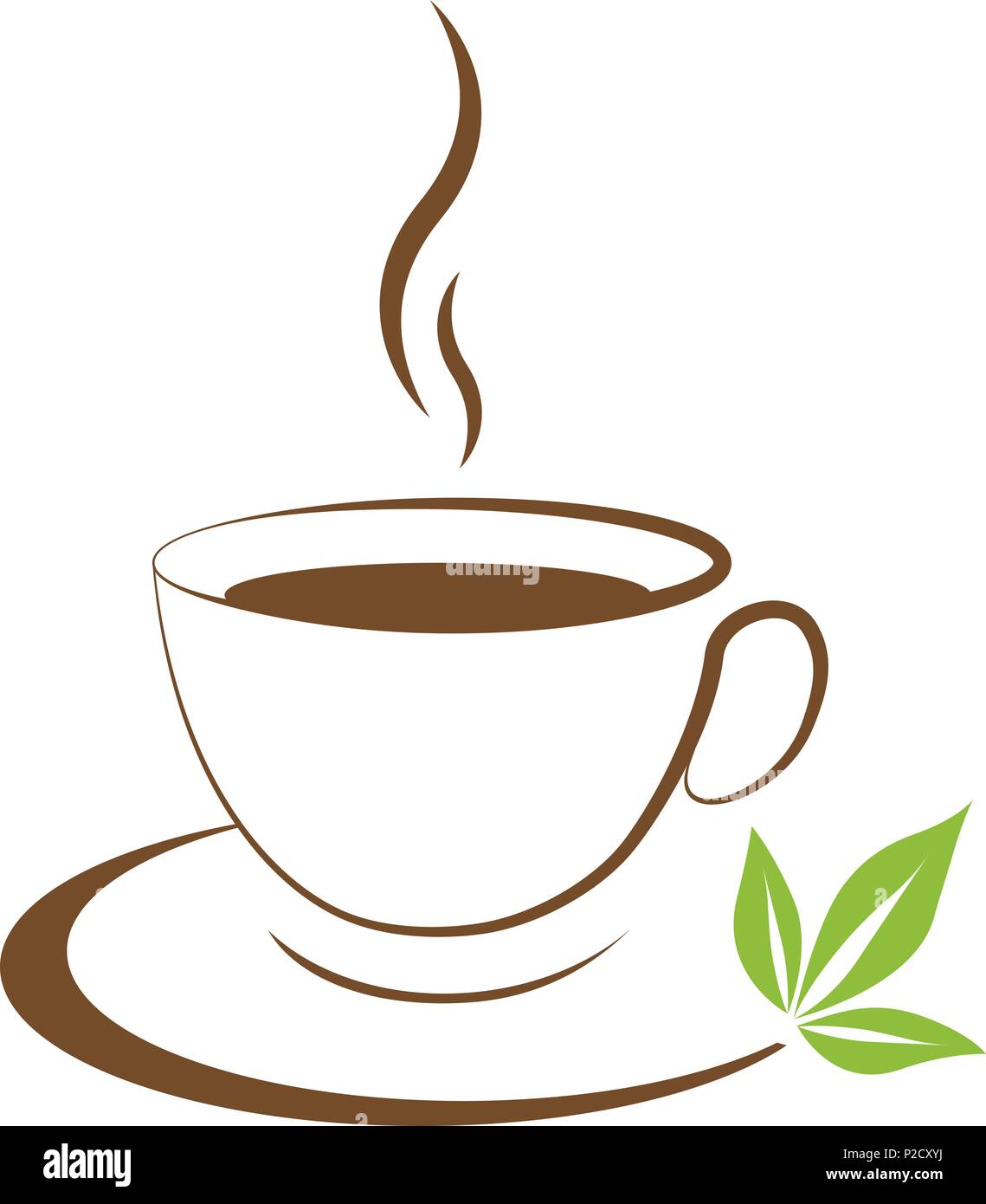 Tea cup icon brown on a white background Stock Vector Image & Art Alamy