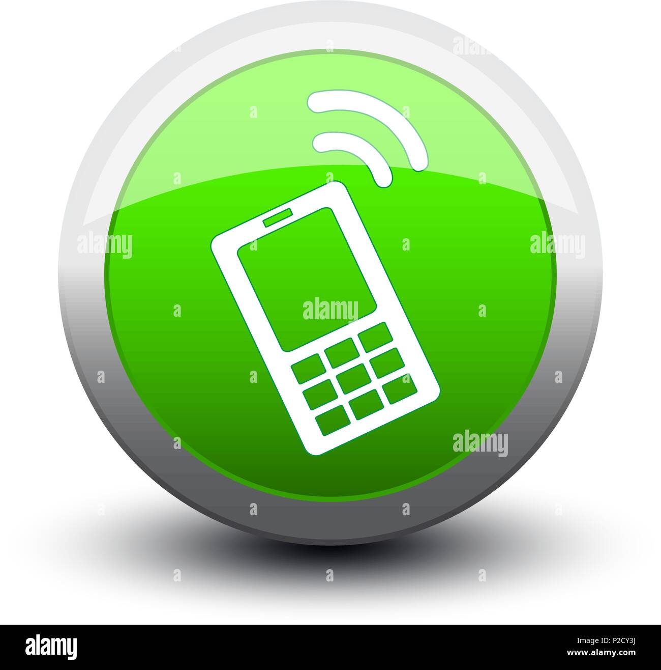 button call black isolated on a white background Stock Vector