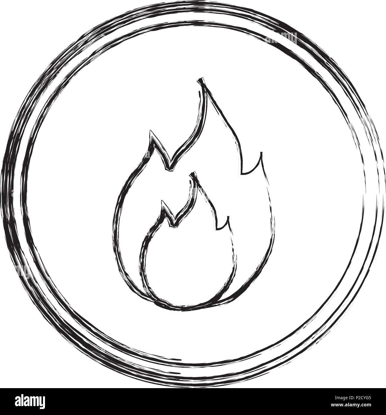 grunge hot burn flame fire emblem Stock Vector Image & Art - Alamy