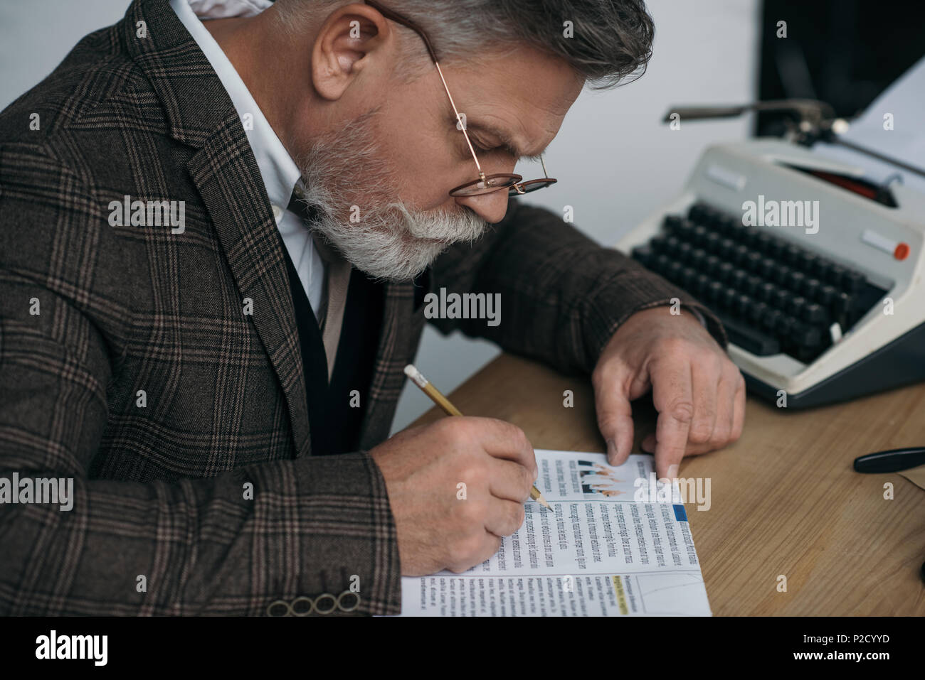 Creative senior old man reading hi-res stock photography and images - Alamy