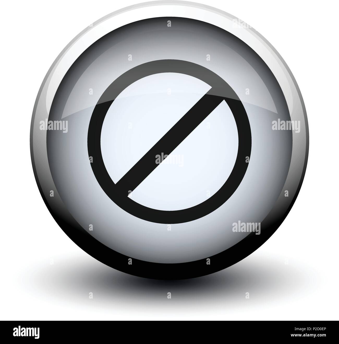 button prohibition 2d on white background Stock Vector Image & Art - Alamy