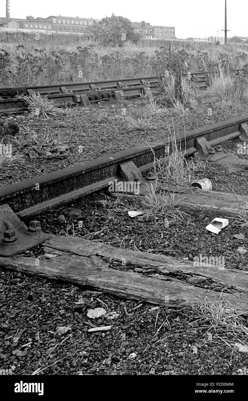 Old rail track in the Rothesay Dock at Clydebank 1978 Stock Photo Alamy