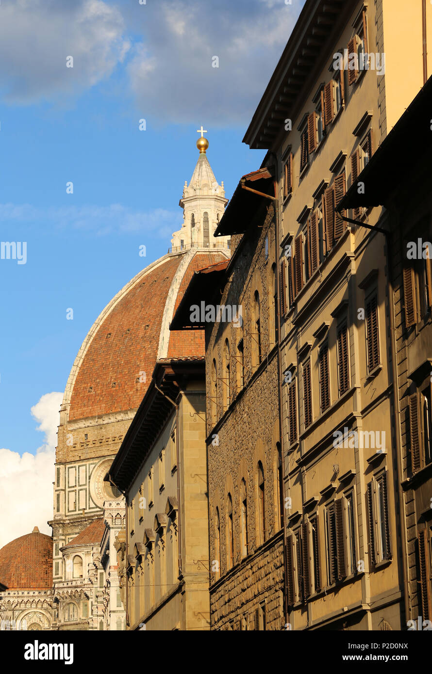 Cathedral of Florence in Tuscany Region in Italy and the Huge Dome ...