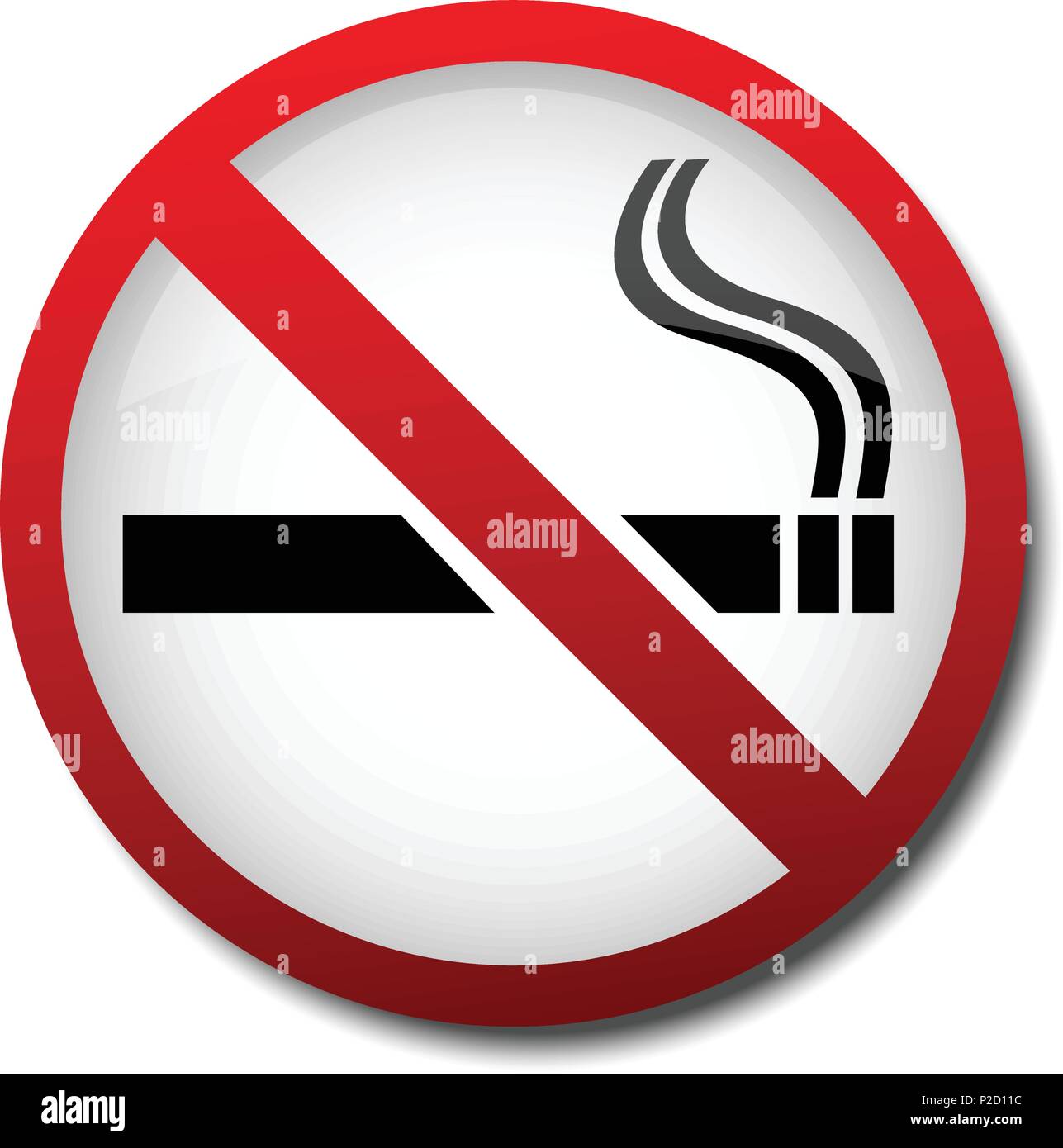 sign no smoking 2d on white background Stock Vector