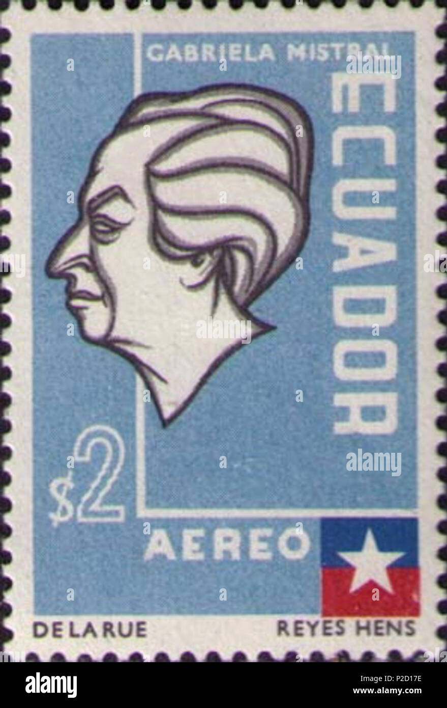 . Gabriela Mistral . 1957. Unknown 21 Gabriela Mistral 1957 Ecuador stamp Stock Photo